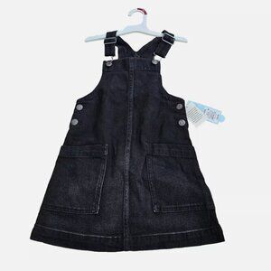 Cat & Jack girls black denim skirtall overall dress
